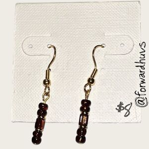 Bundle Sale 3 for $15 | Hand Crafted Red Bead Earrings – Gold Hook